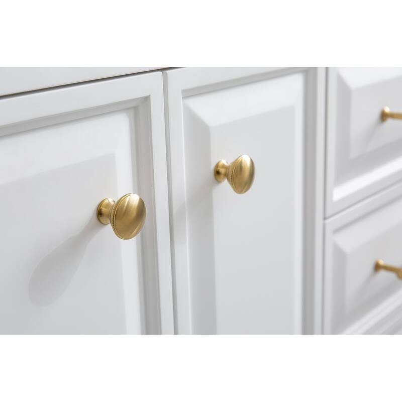 60" Palace Collection Quartz Carrara Cashmere Grey Bathroom Vanity Set With Hardware And F2-0012 Faucets