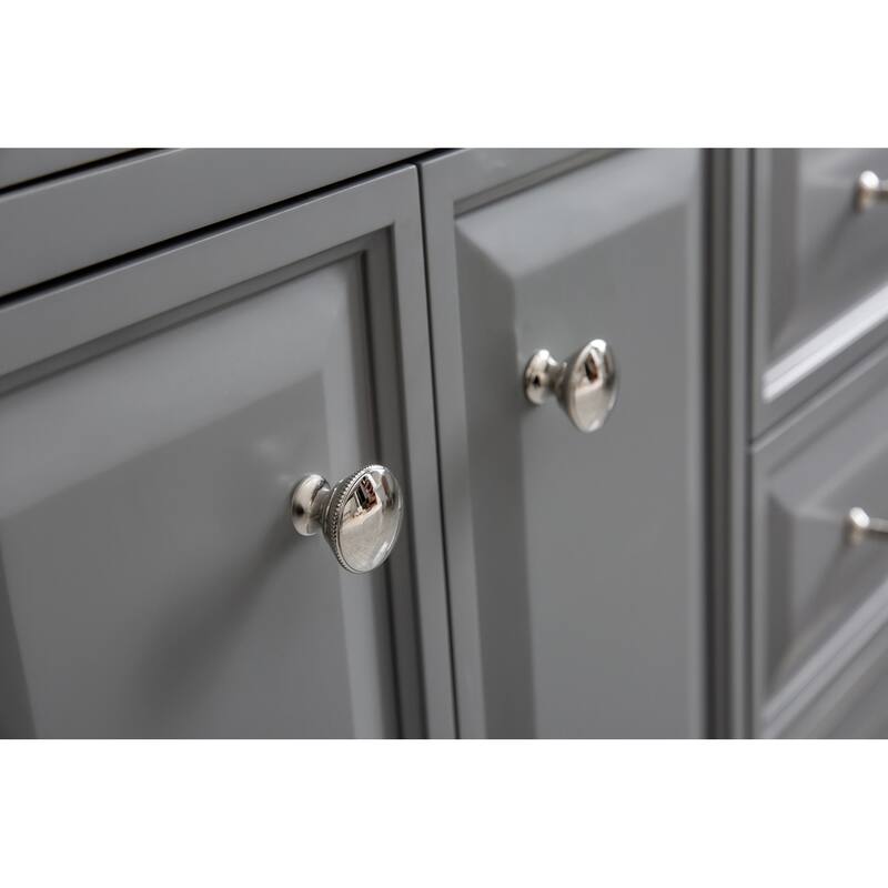60" Palace Collection Quartz Carrara Cashmere Grey Bathroom Vanity Set With Hardware And F2-0012 Faucets