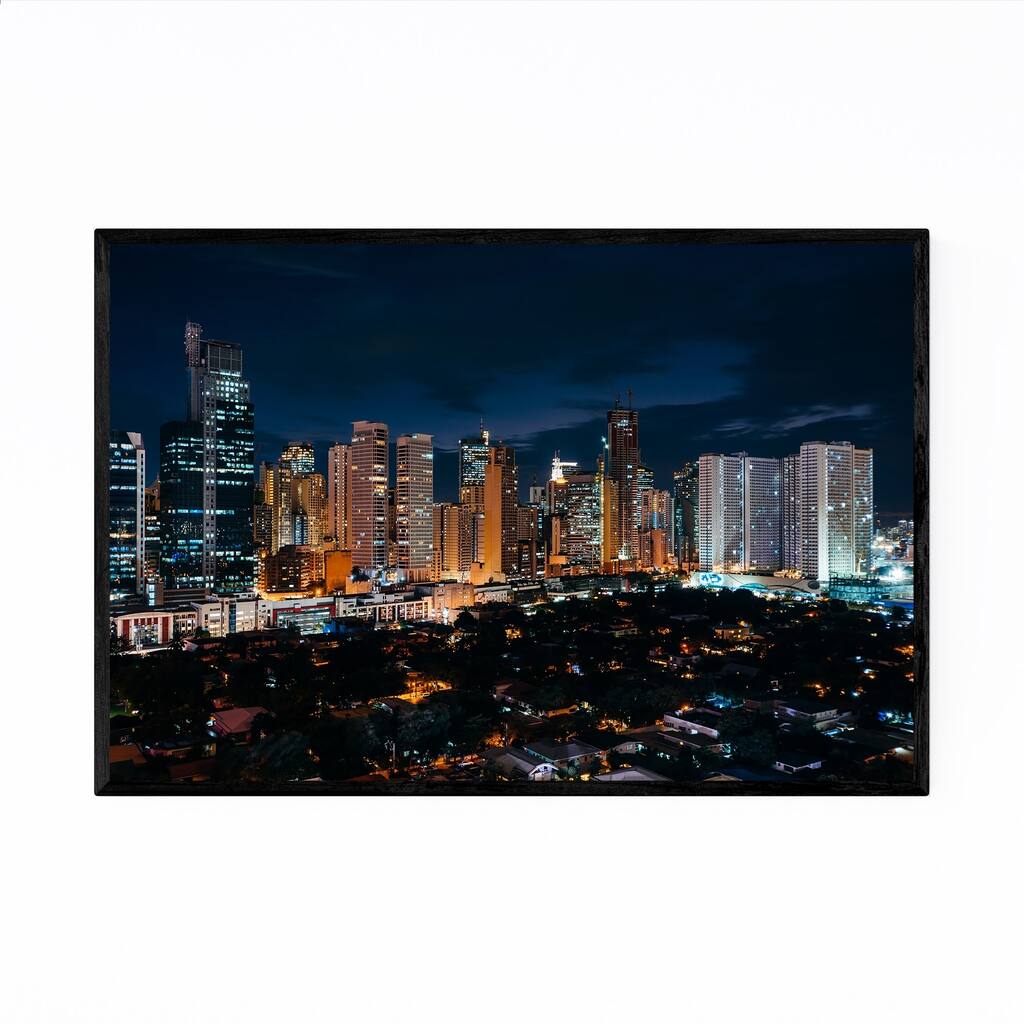 Noir Gallery Manila Makati Skyline Cityscape Framed Art Print
