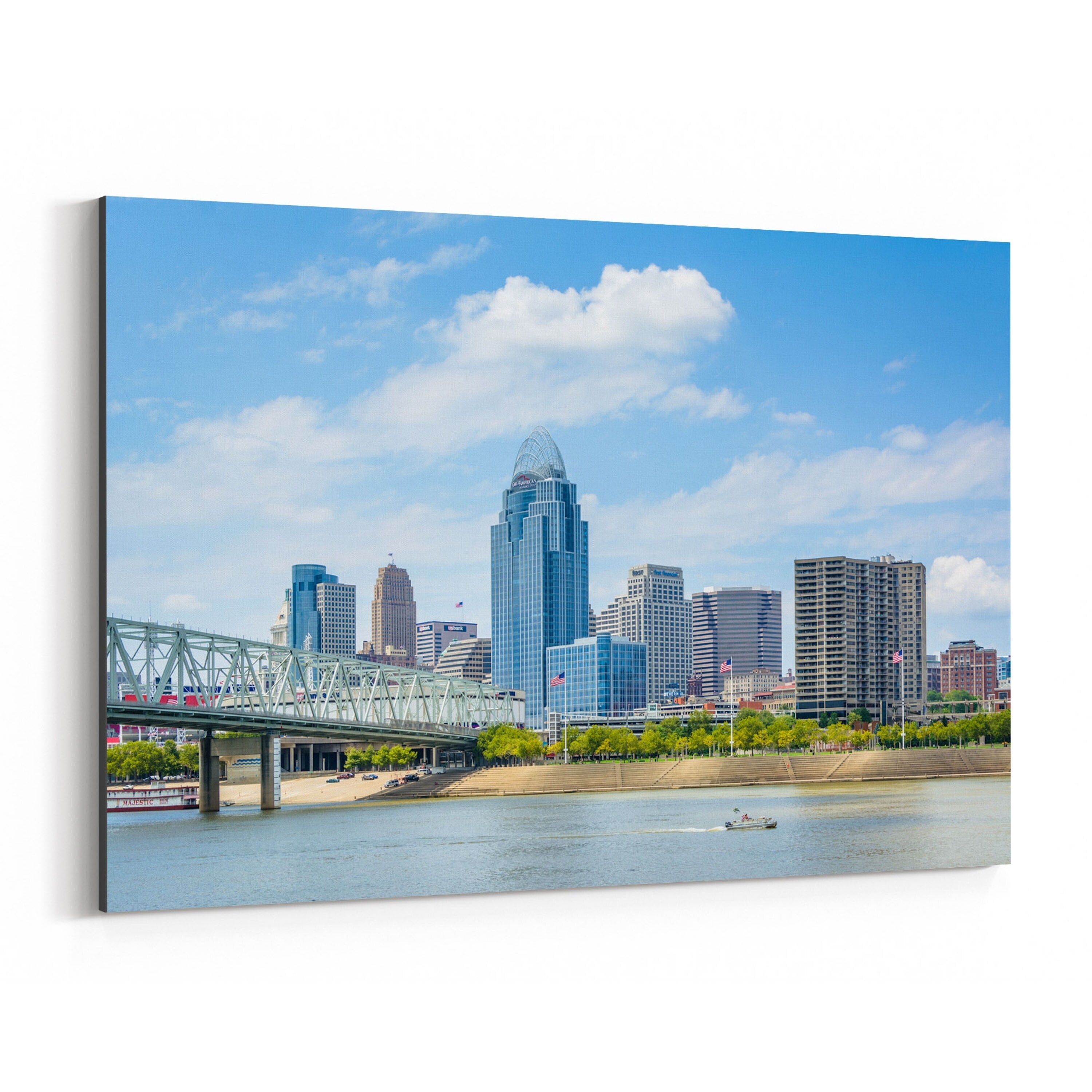 Shop Noir Gallery Cincinnati Ohio Skyline Photo Canvas Wall Art Print Overstock 27447176