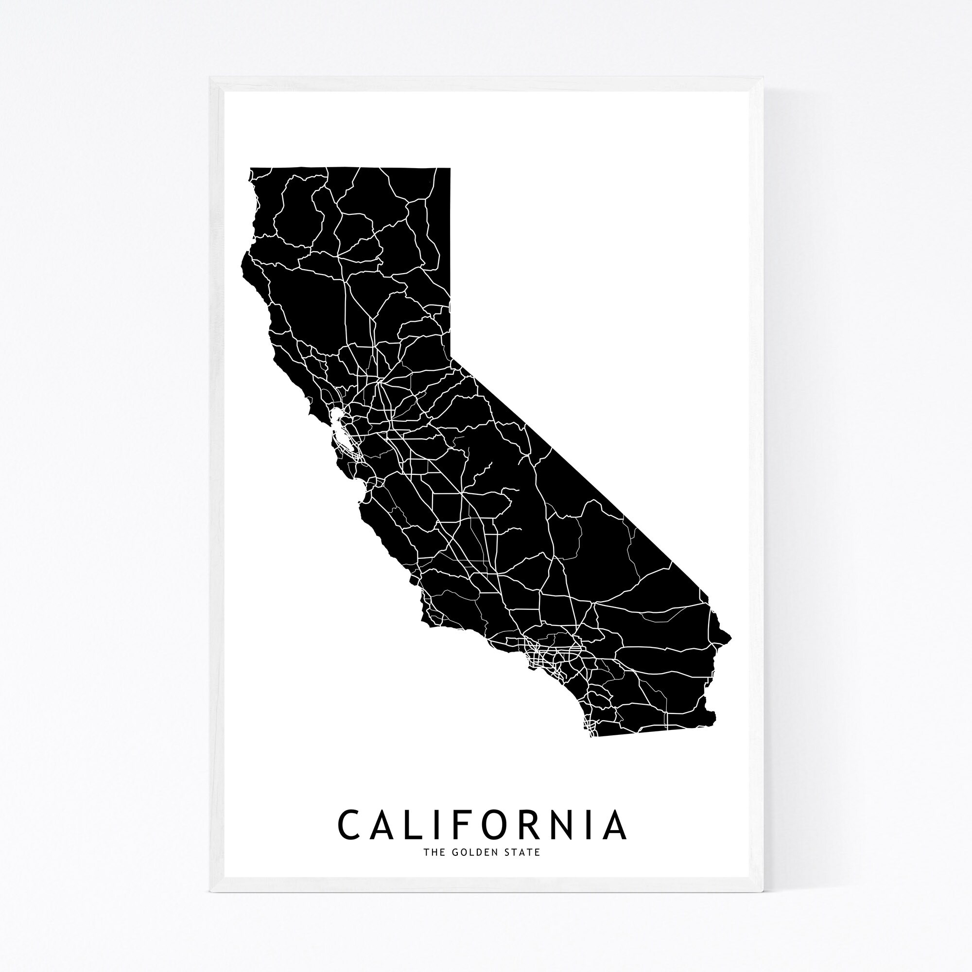 california map black and white Shop Noir Gallery California Black State Map Framed Art Print california map black and white