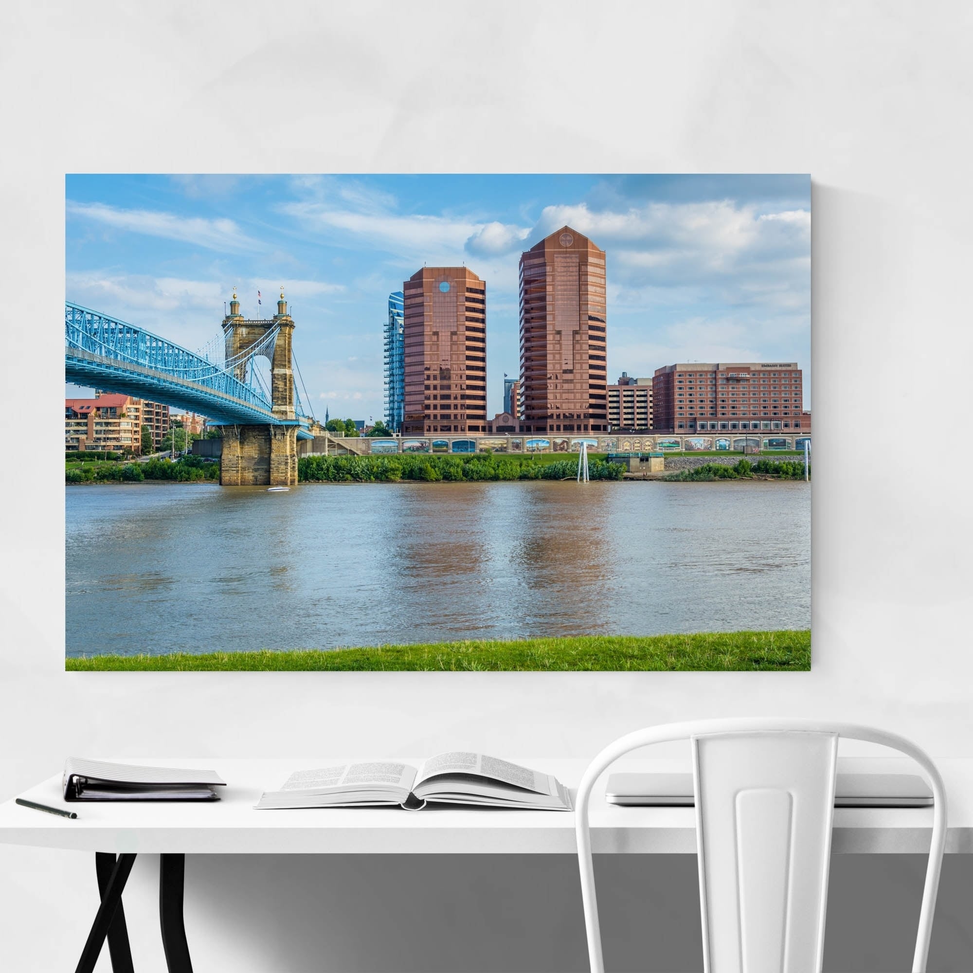 Cincinnati Photography Ohio Wall Art View From Covington 8x10 To 24x36 Cincinnati Skyline At Dusk Photo Print