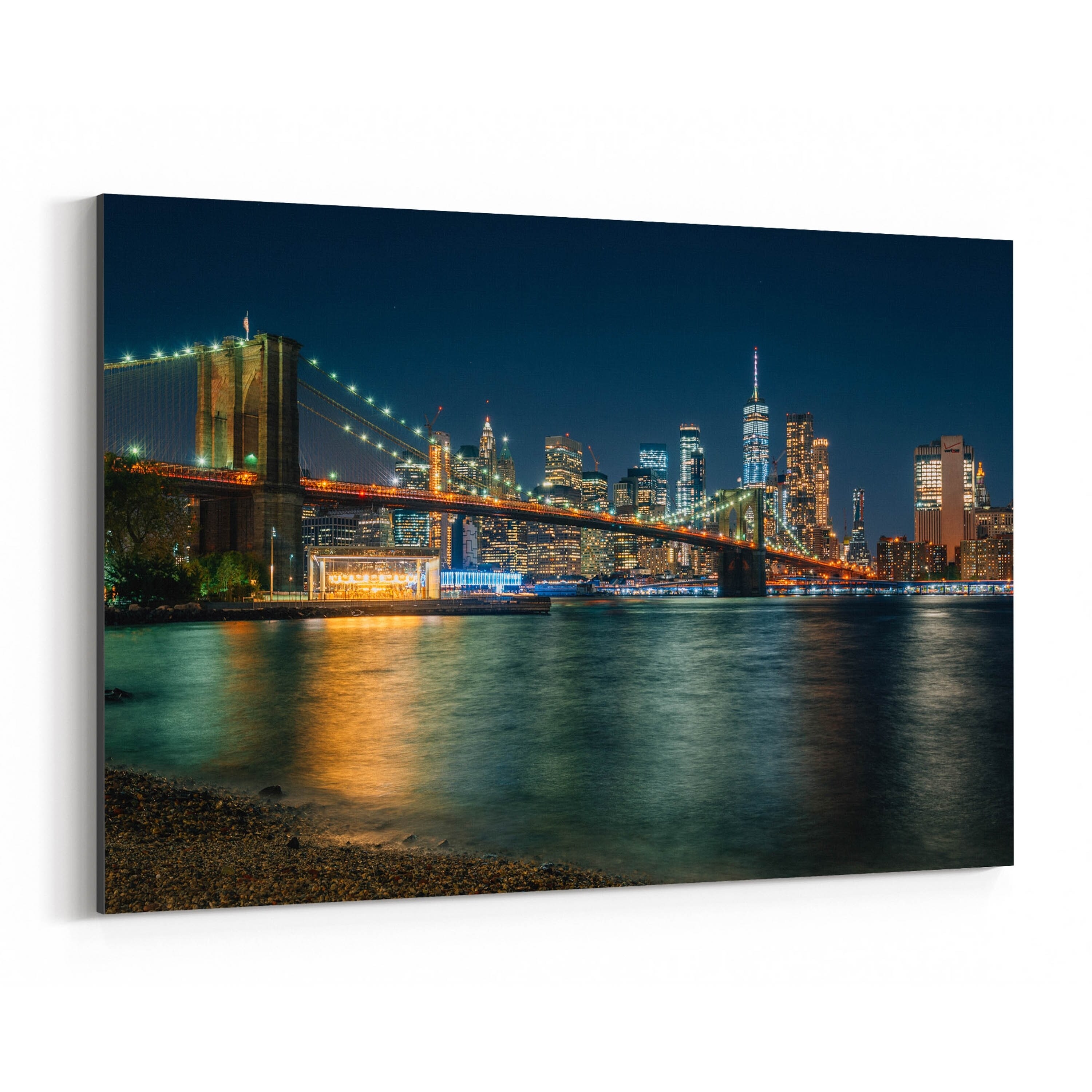 Shop Noir Gallery New York Brooklyn Bridge Skyline Canvas Wall Art Print Overstock 27449166