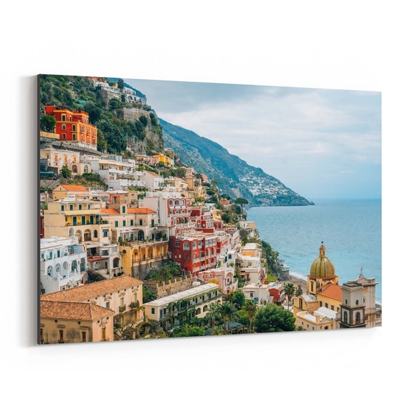 Shop Noir Gallery Positano Italy Amalfi Coast Canvas Wall Art Print
