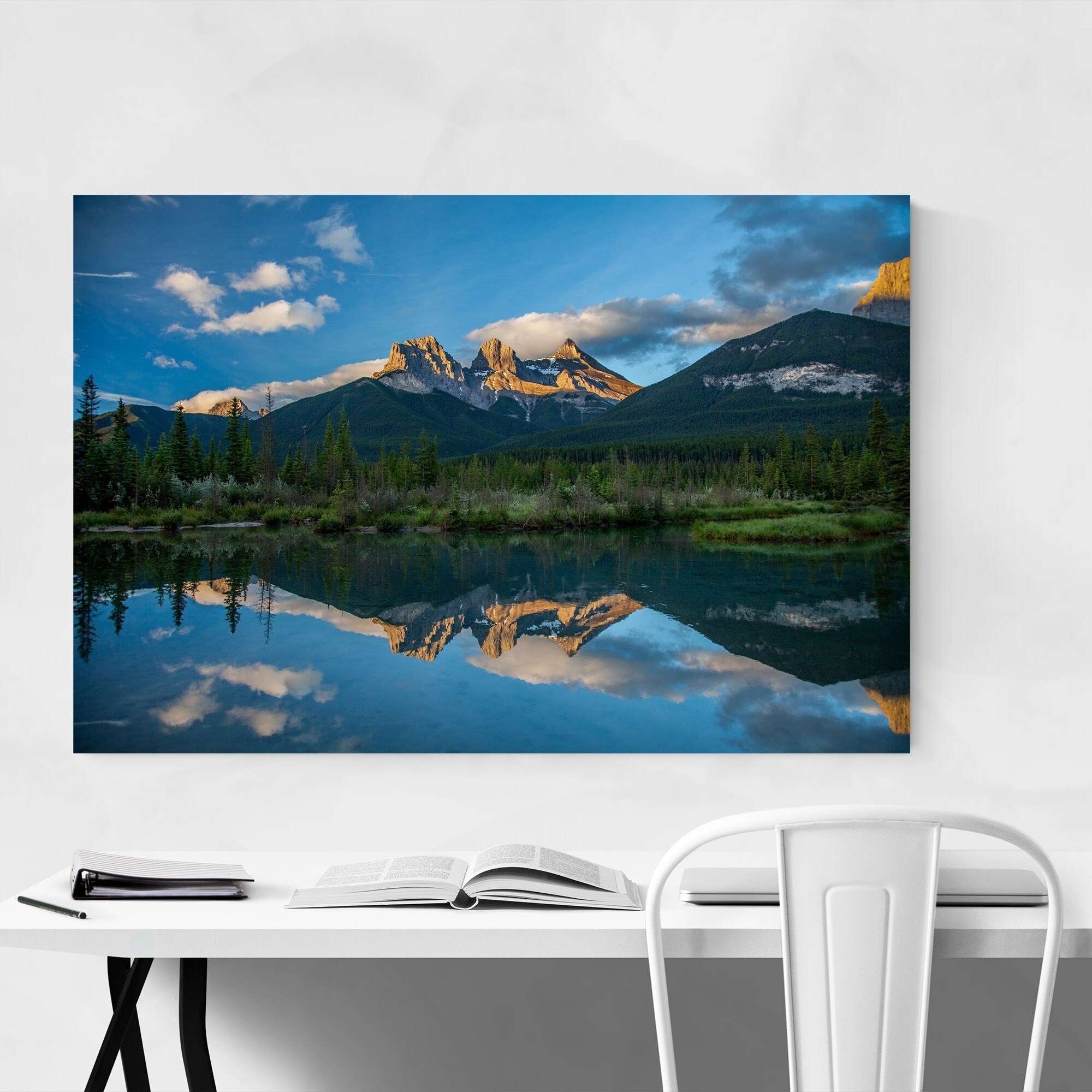 Lake Mountains Forests Sky Waterfall Landscape Nature Art Poster 40/"x24/" 018