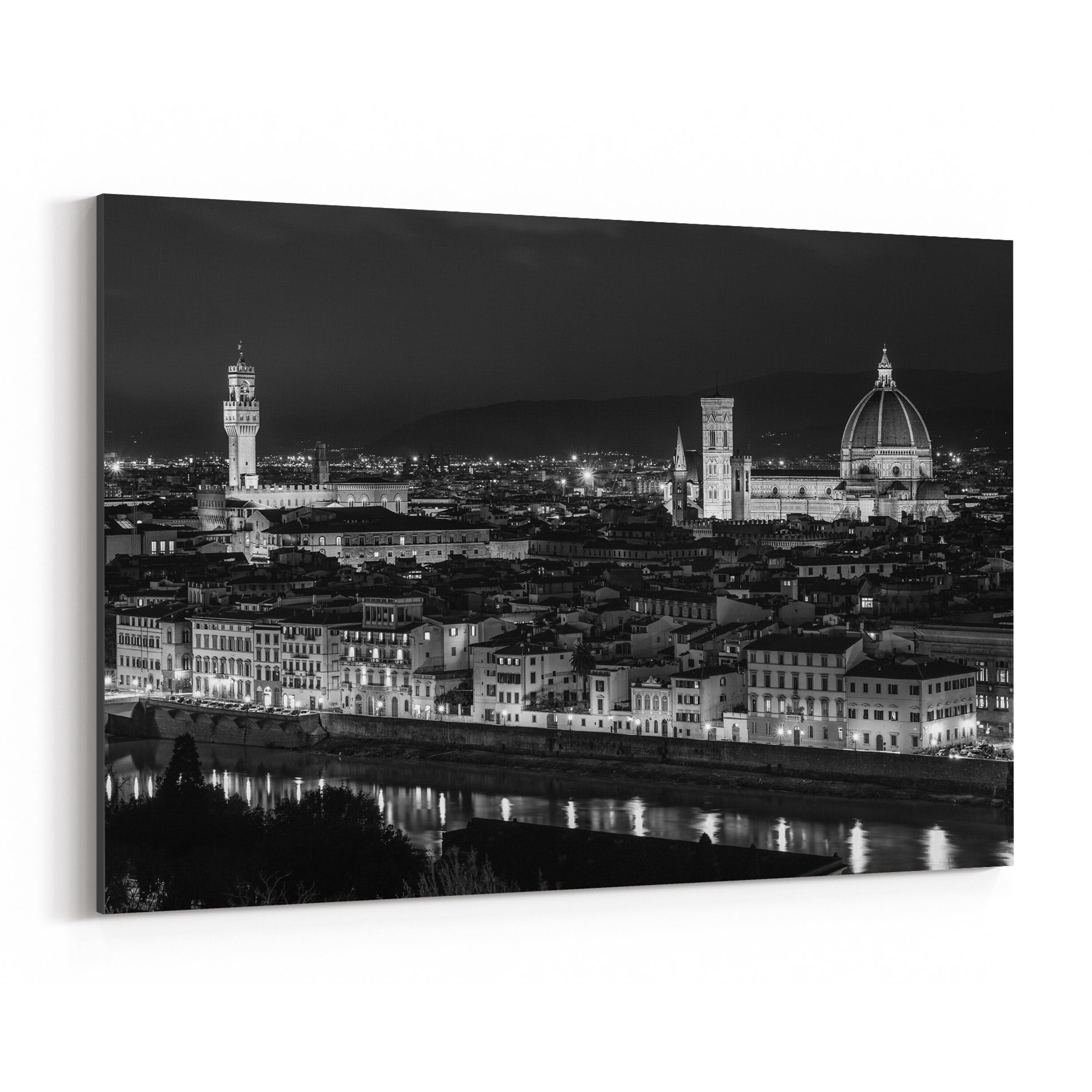 Shop Noir Gallery Black White Florence Italy City Canvas Wall Art