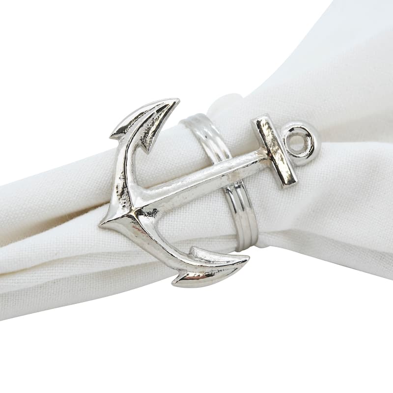 Anchor Design Napkin Rings (Set of 4)