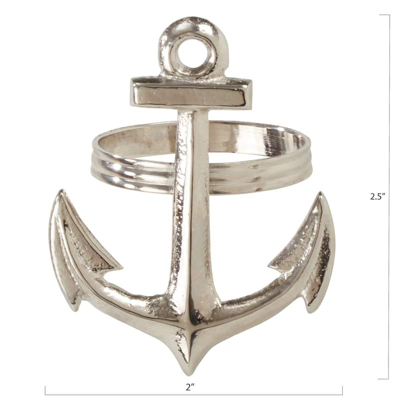 Anchor Design Napkin Rings (Set of 4)