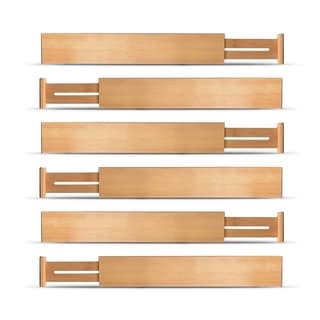 Bamboo Kitchen Drawer Organizer Bambusi Expandable Adjustable Divider - Bed  Bath & Beyond - 30234032