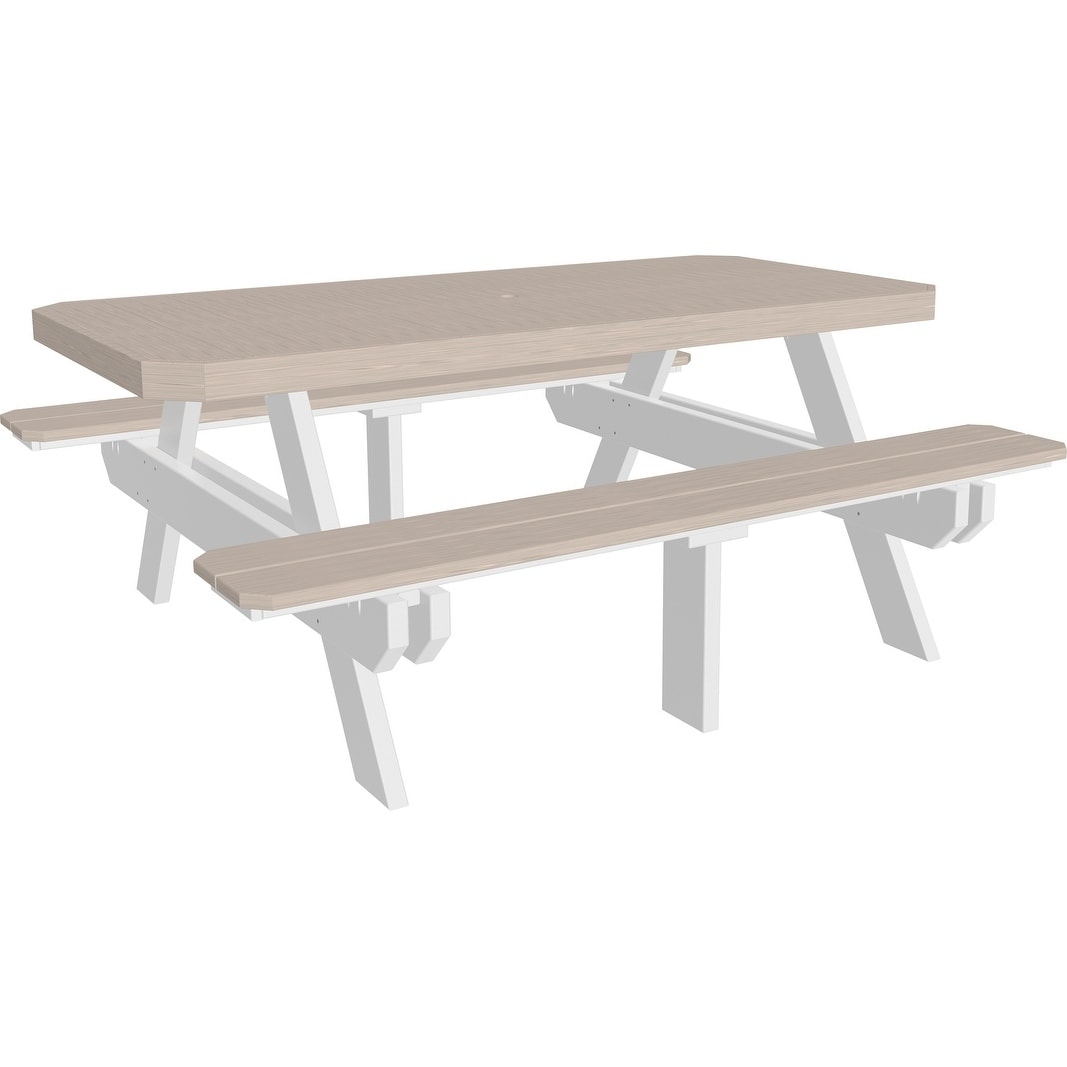 Shop Outdoor 6 Picnic Table W Attached Benches Recycled Plastic
