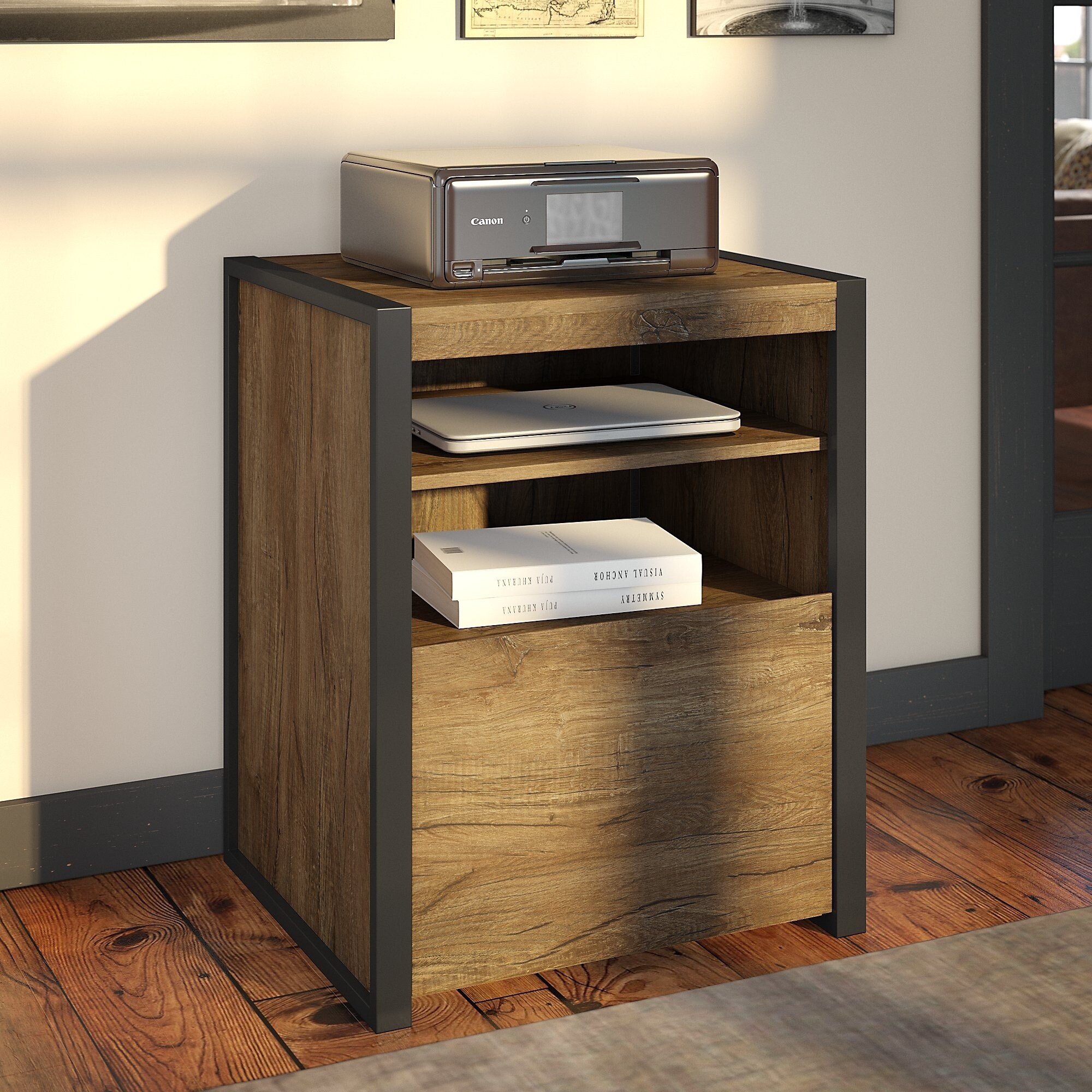 Shop Carbon Loft Latitude Printer Stand File Cabinet In Rustic