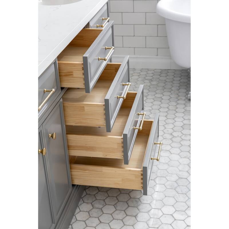 Palace Quartz Carrara Bathroom 72-inch Vanity Set