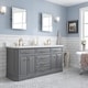 preview thumbnail 33 of 46, Palace Quartz Carrara Bathroom 72-inch Vanity Set Satin/Gold Finish - Cashmere Grey