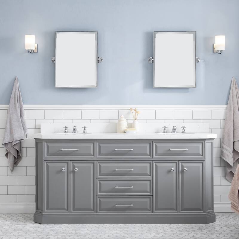 Palace Quartz Carrara Bathroom 72-inch Vanity Set