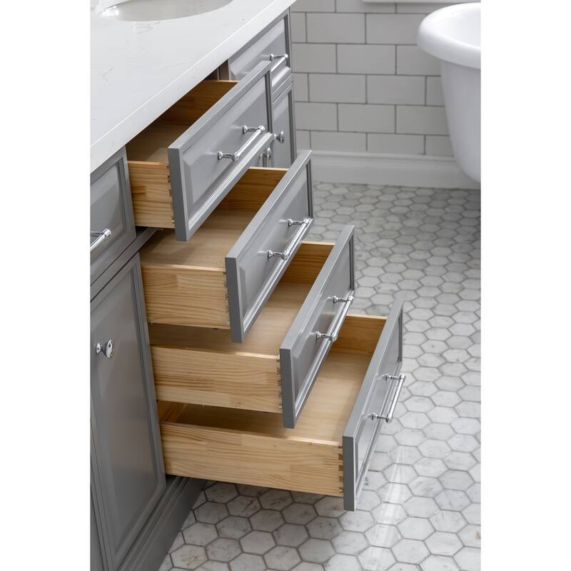 Palace Quartz Carrara Bathroom 72-inch Vanity Set