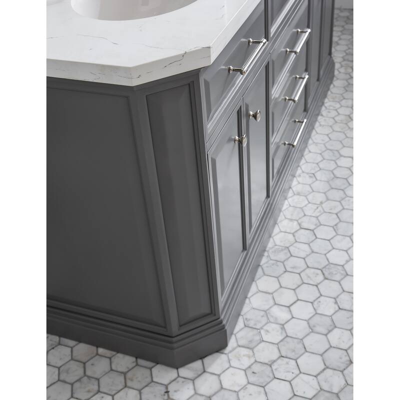 Palace Quartz Carrara Bathroom 72-inch Vanity Set