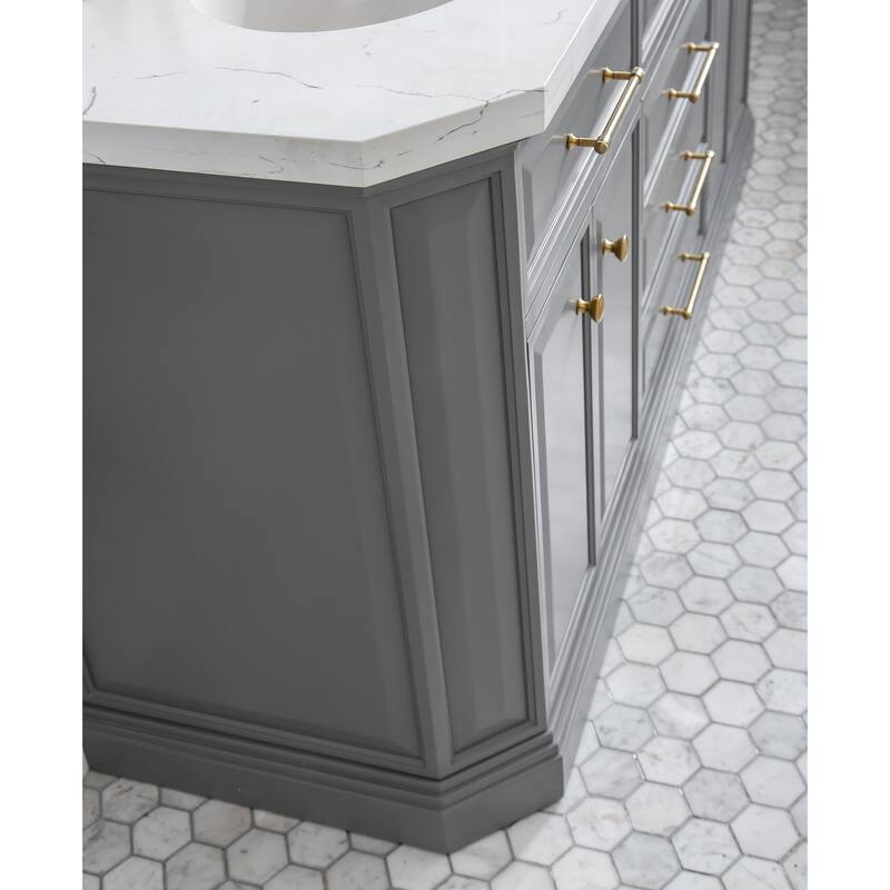 Palace Quartz Carrara Bathroom 72-inch Vanity Set
