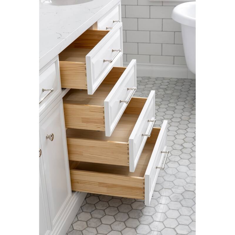 Palace Quartz Carrara Bathroom 72-inch Vanity Set