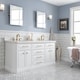 preview thumbnail 41 of 46, Palace Quartz Carrara Bathroom 72-inch Vanity Set Satin/Gold Finish - Pure White