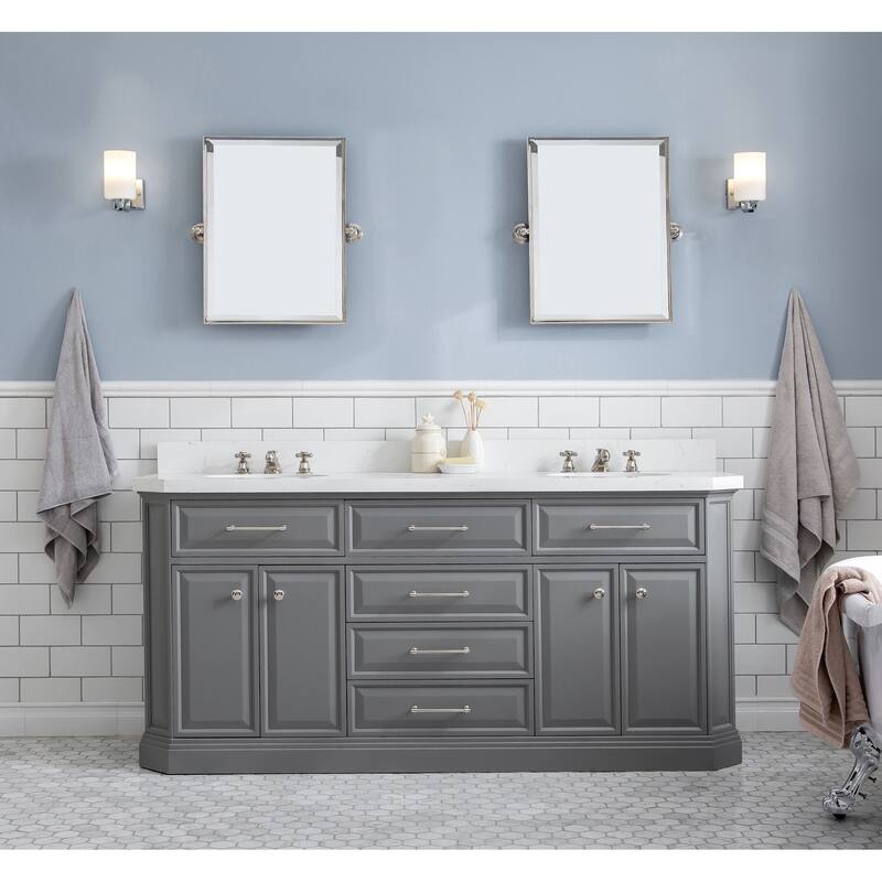 Palace Quartz Carrara Bathroom 72-inch Vanity Set