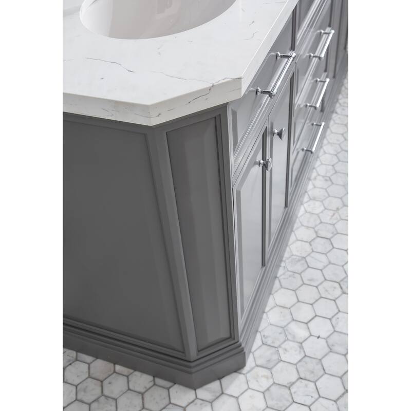 Palace Quartz Carrara Bathroom 72-inch Vanity Set