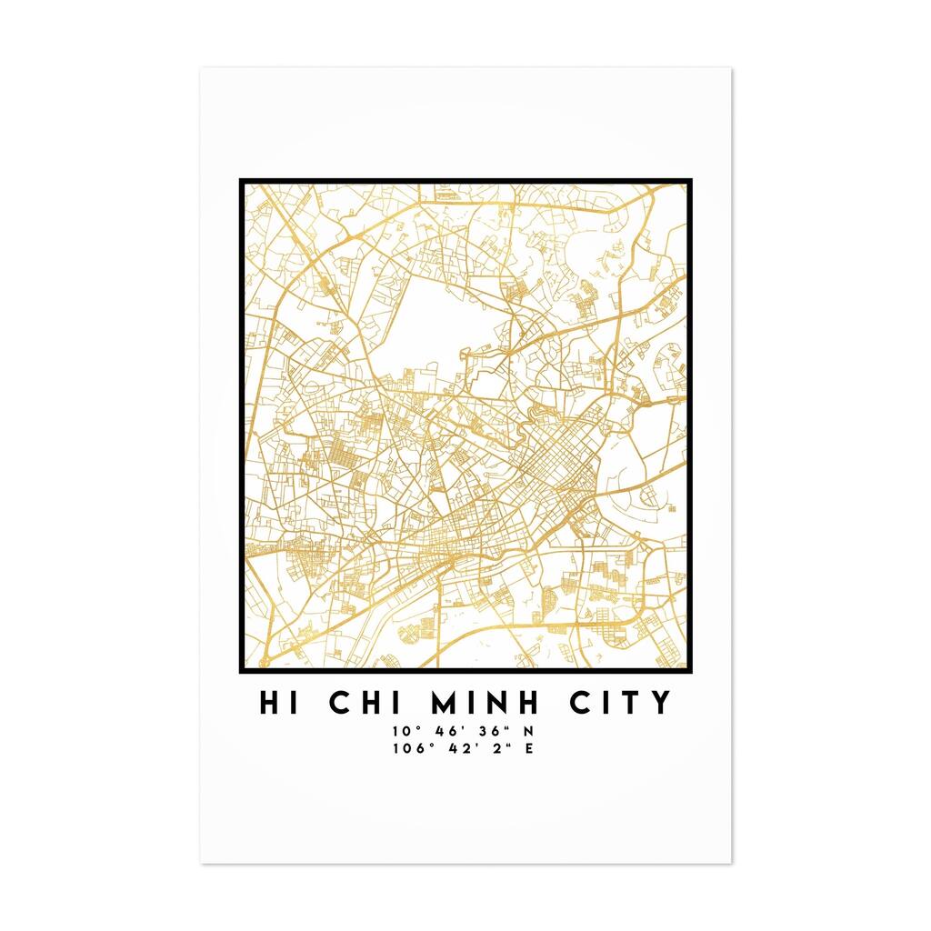 Noir Gallery Minimal Hi Chi Minh City City Map Unframed Art Print/Poster