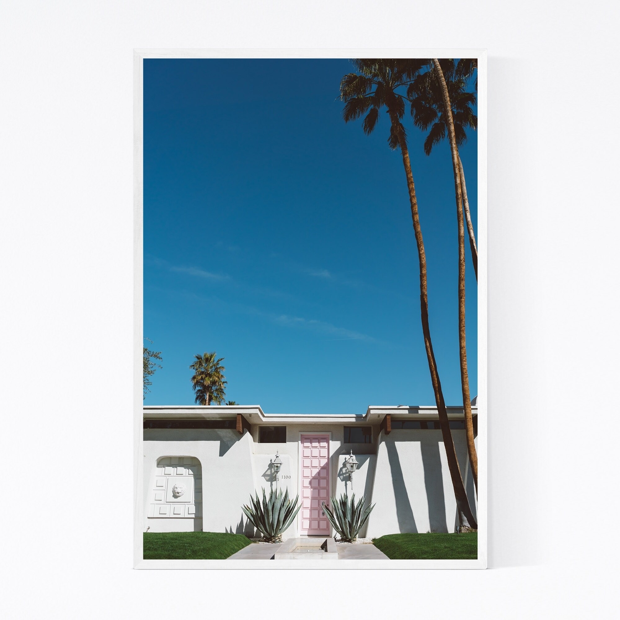 Shop Noir Gallery Pink Door Palm Springs House Framed Art Print
