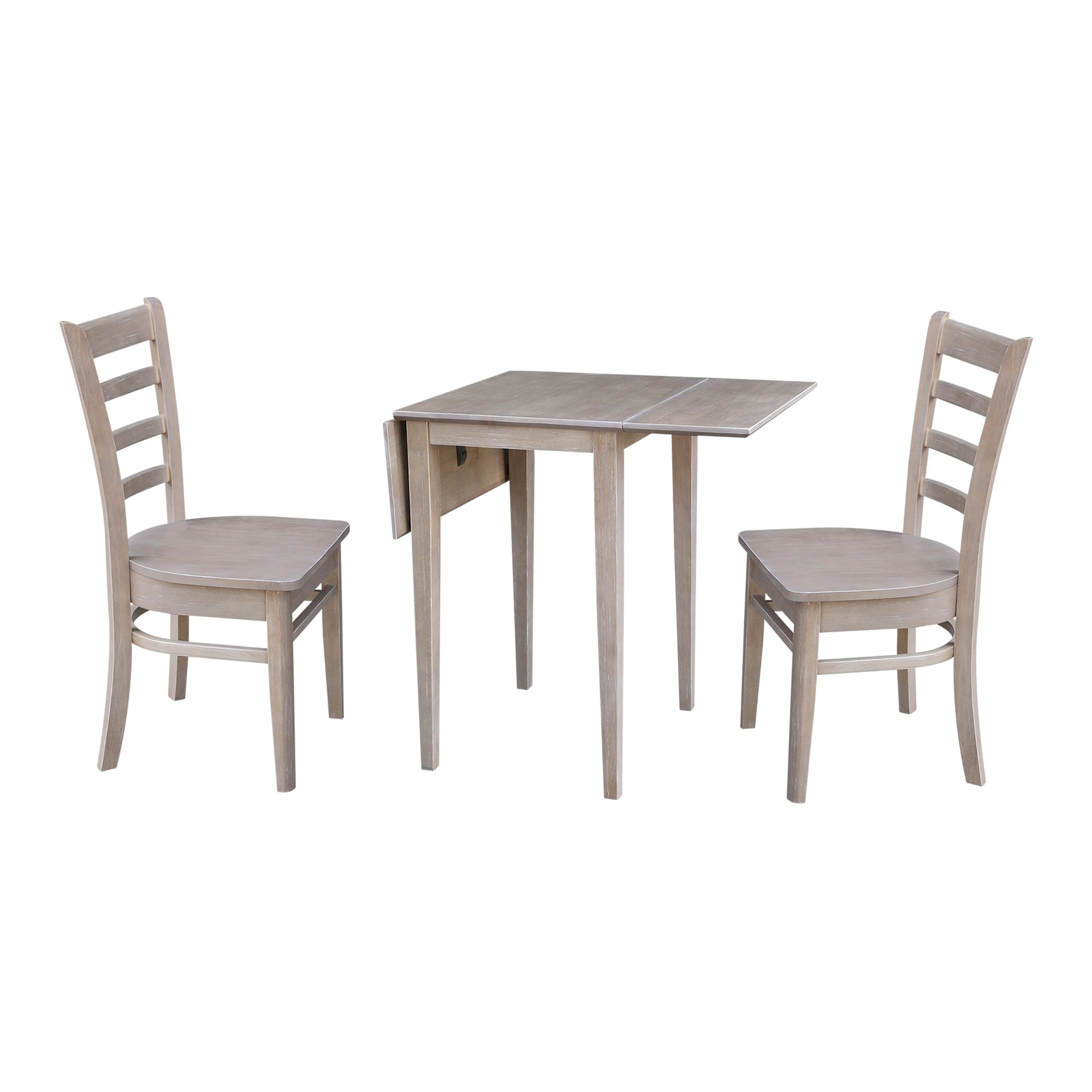 Shop Small Dual Drop Leaf Table With Two Chairs Washed Gray Taupe