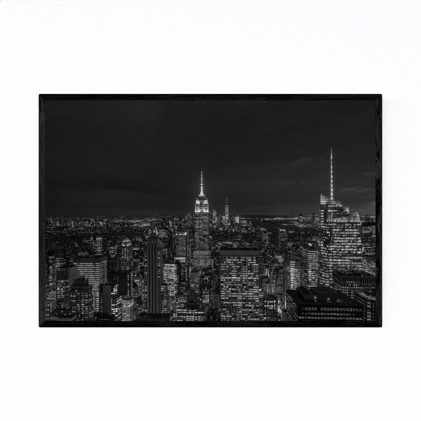 Noir Gallery Black & White New York Skyline Framed Art Print