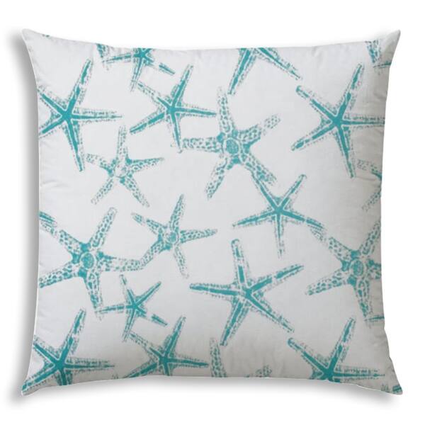 FLOATING STARFISH Turquoise Indoor/Outdoor Pillow - Sewn Closure - N/A ...