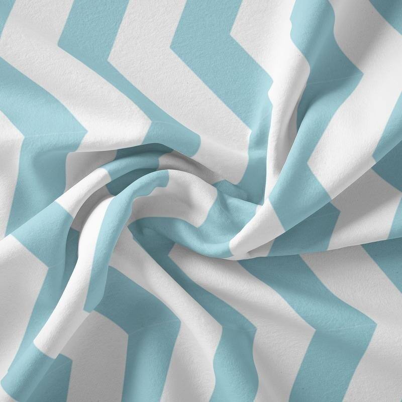 Spring in Central Park Sheet Collection by Simply Soft - Queen - Classic Chevron - Turquoise