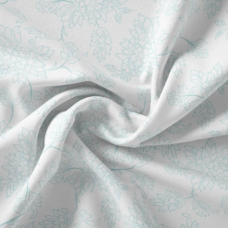 Spring in Central Park Sheet Collection by Simply Soft - King - Perrenials - Aqua