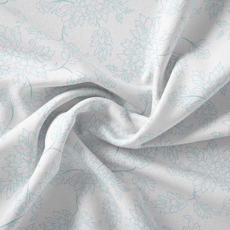 Spring in Central Park Sheet Collection by Simply Soft - Queen - Perrenials - Aqua