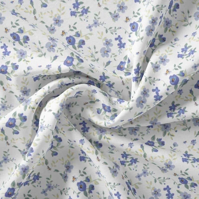 Spring in Central Park Sheet Collection by Simply Soft - California King - Spring Blooms - Light Blue