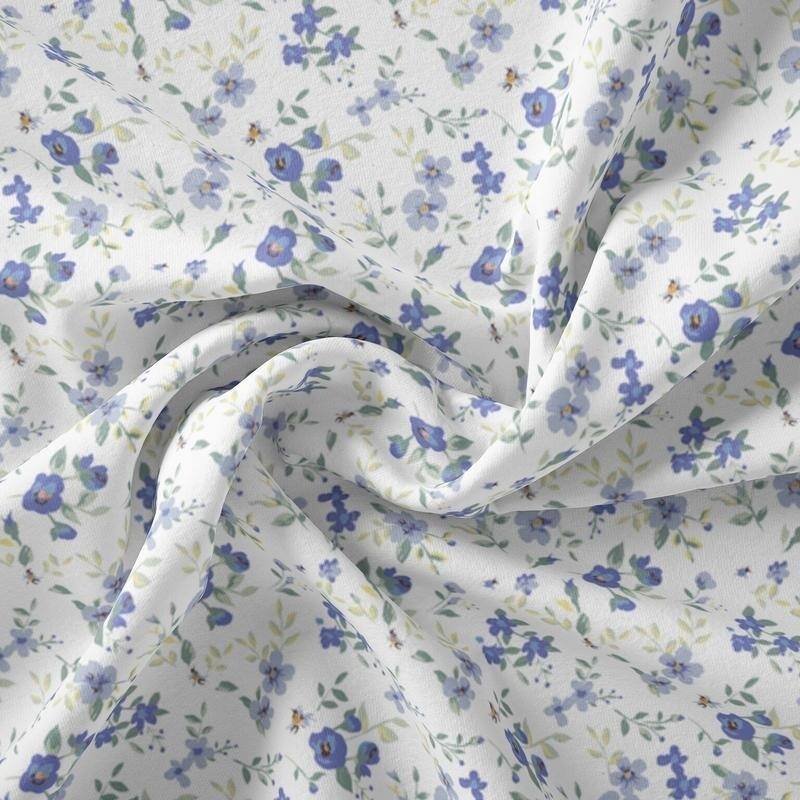 Spring in Central Park Sheet Collection by Simply Soft - Twin - Spring Blooms - Light Blue