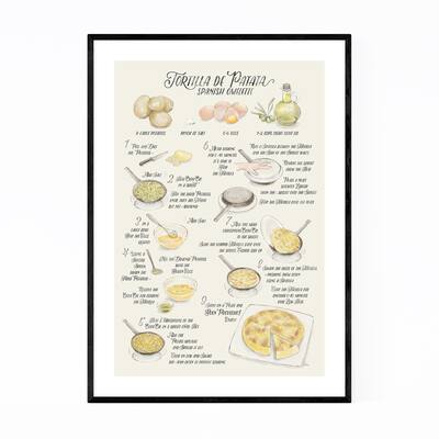 Noir Gallery Tortilla Patata Recipe Kitchen Framed Art Print