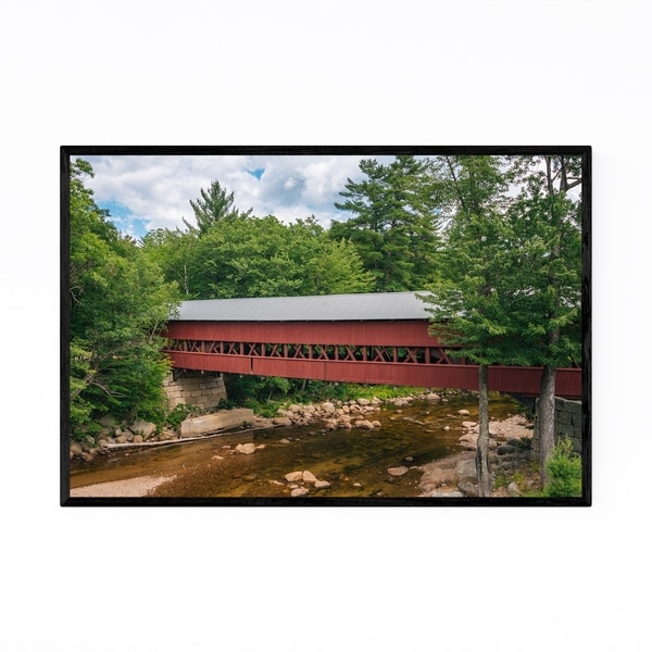 Noir Gallery Red Covered Bridge New Hampshire Framed Art Print