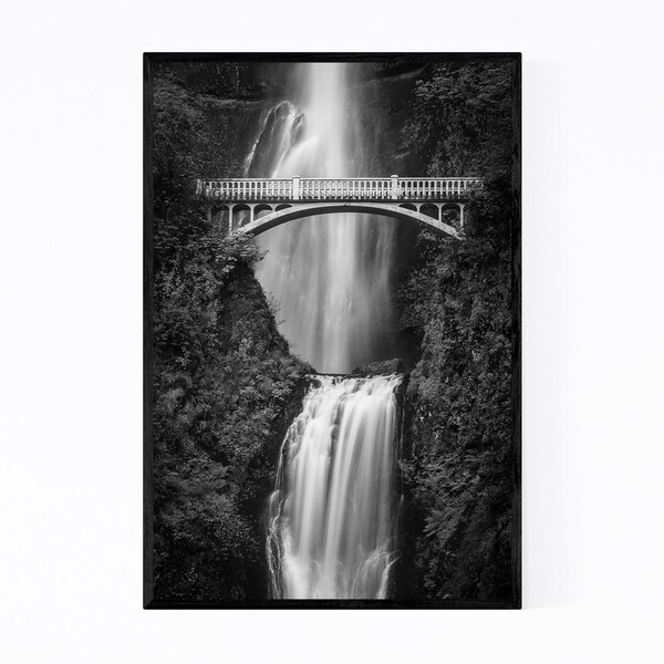 Noir Gallery Multnomah Falls Oregon Nature Framed Art Print