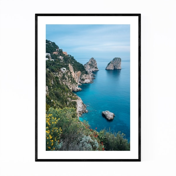 Noir Gallery Capri Italy Coastal Beach Photo Framed Art Print