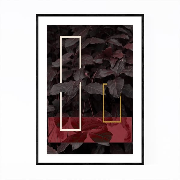 Noir Gallery Geometric Abstract Leaf Digital Framed Art Print