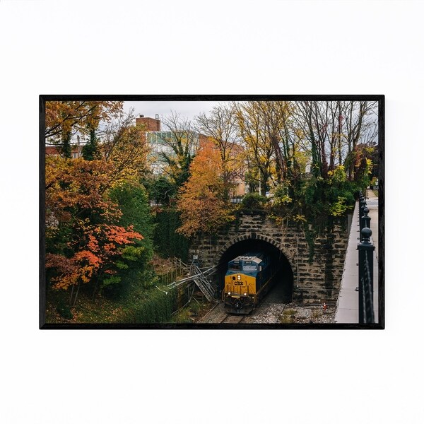 Noir Gallery Railroad Fall Autumn Foliage Framed Art Print