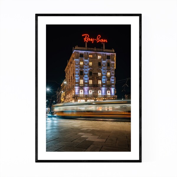 Noir Gallery Milan Italy Ray-Ban Sign Framed Art Print