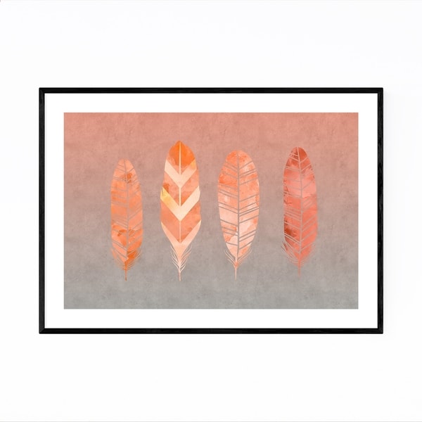 Noir Gallery Orange Feather Watercolor Fall Framed Art Print