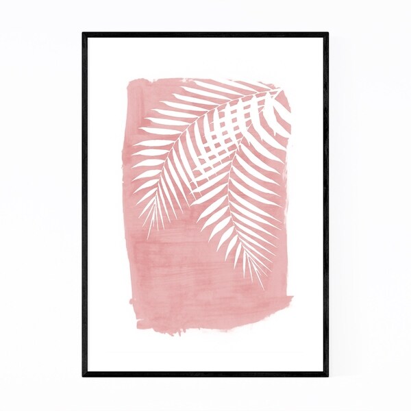 Noir Gallery Minimal Pink Botanical Palms Framed Art Print