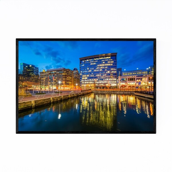 Noir Gallery Inner Harbor Skyline Baltimore Framed Art Print
