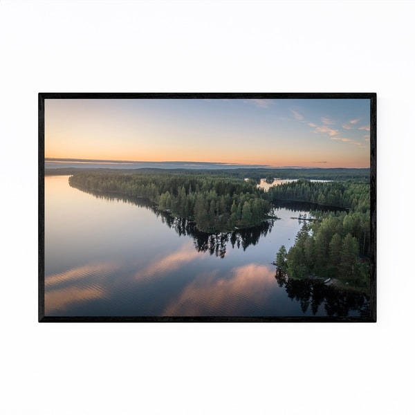 Noir Gallery Finland Lake Landscape Nature Framed Art Print