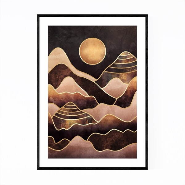 Noir Gallery Abstract Digital Mountain Nature Framed Art Print