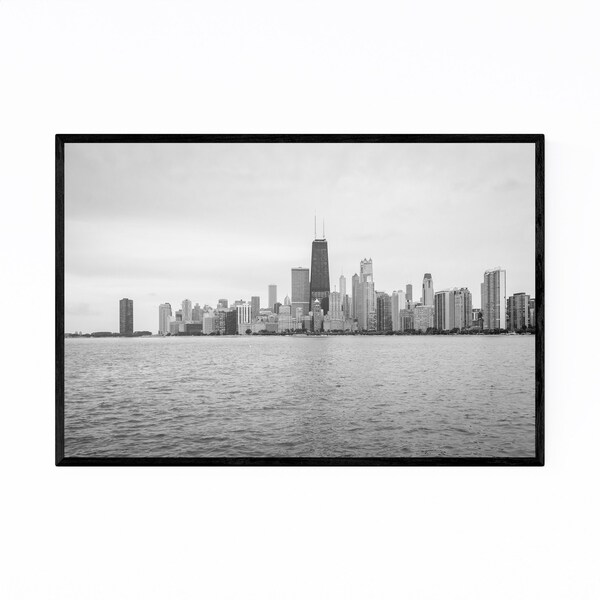 Noir Gallery Black & White Chicago Skyline Framed Art Print
