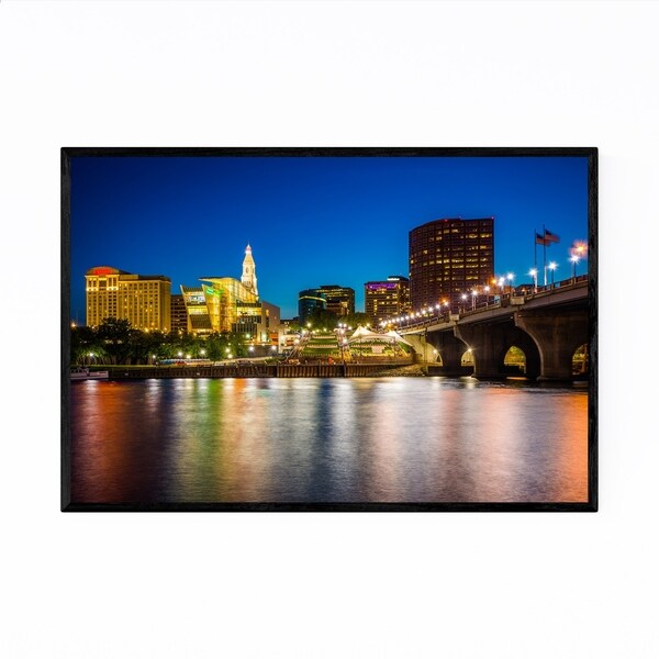 Noir Gallery Hartford Skyline Connecticut Framed Art Print