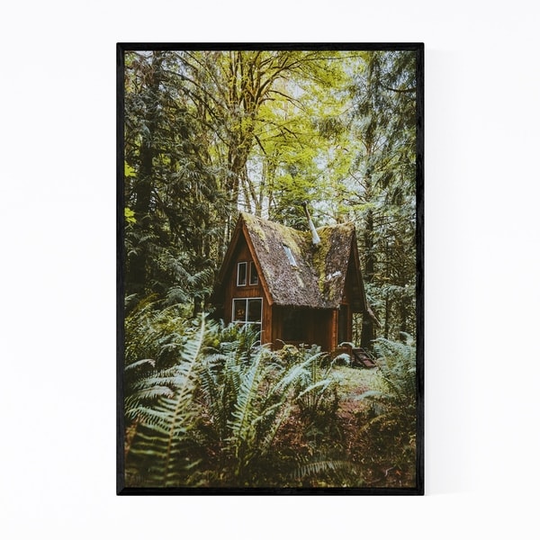 Noir Gallery Cabin Woods Forest Washington Framed Art Print